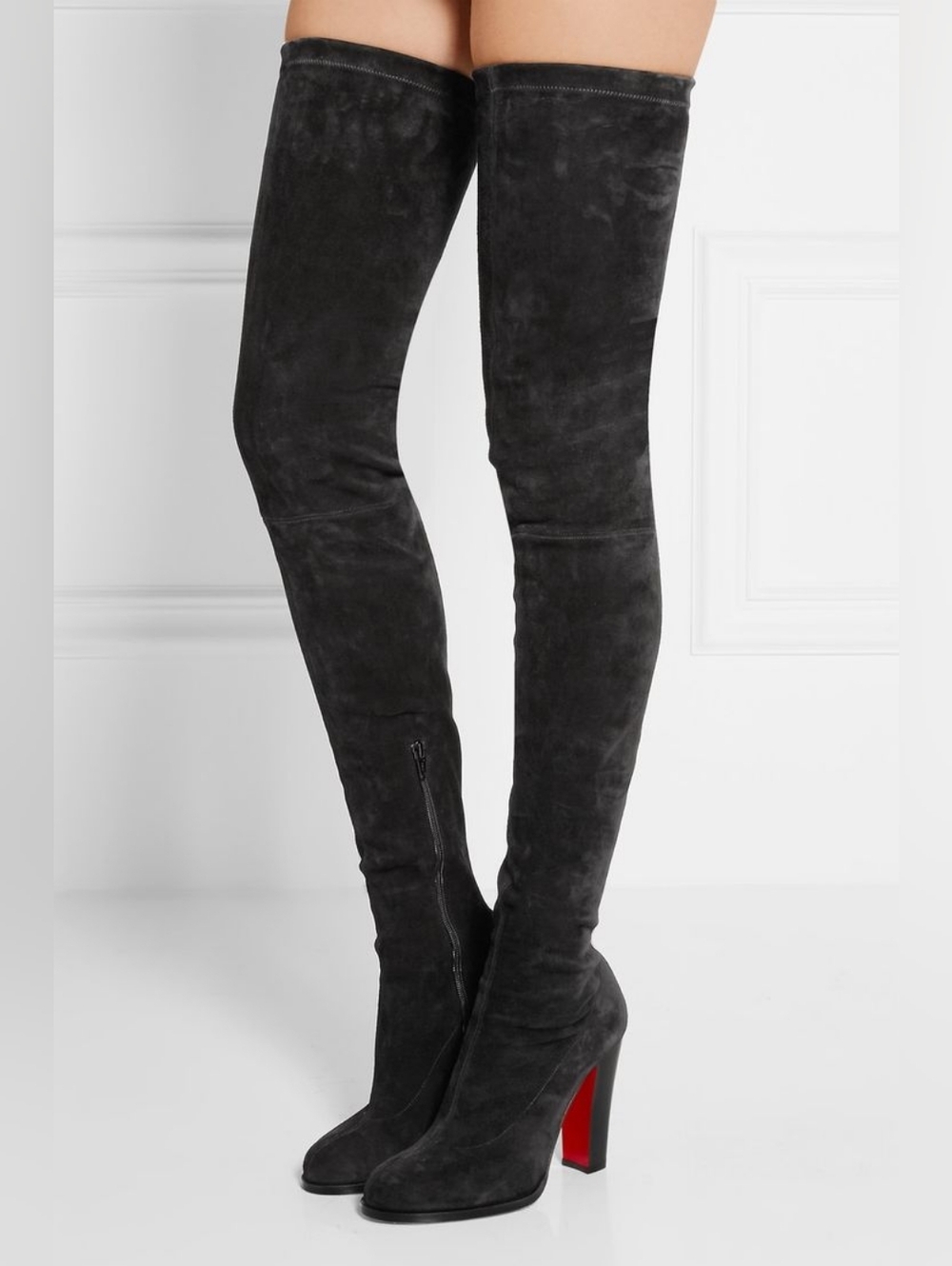 Christian Louboutin Over The Knee Veau Velours Verusch Boots 37